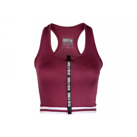 MESA ZIP FRONT CROP TOP - BURGUNDY RED - vásárlás, ár, rendelés online