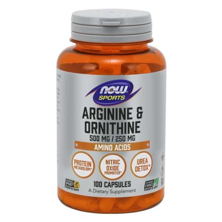 NOW Foods - Arginin & Ornitin 500mg/250mg 100 db veg kapszula - vásárlás, ár, rendelés online